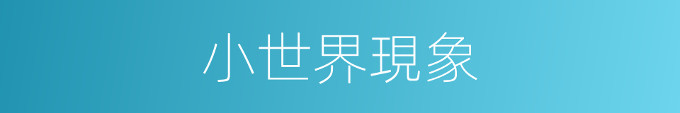 小世界現象的同義詞