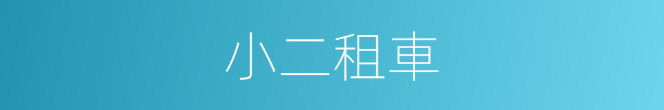 小二租車的同義詞