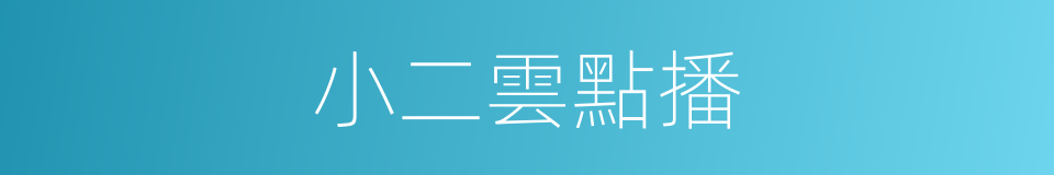 小二雲點播的同義詞