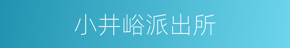 小井峪派出所的同义词