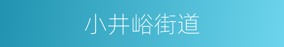 小井峪街道的同义词