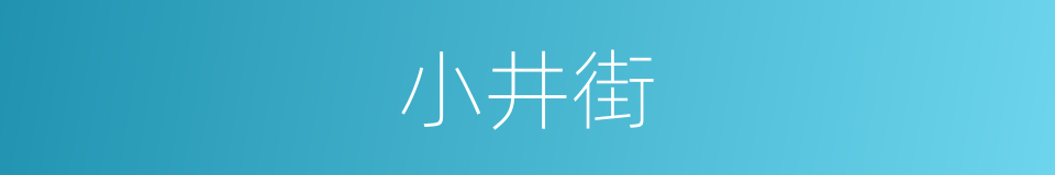 小井街的同义词