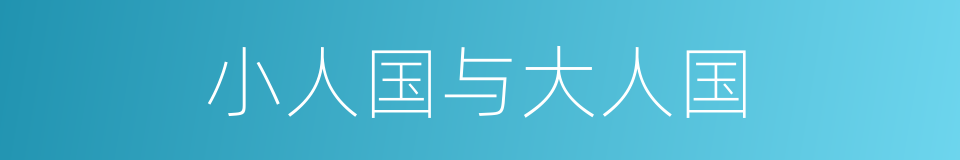 小人国与大人国的同义词