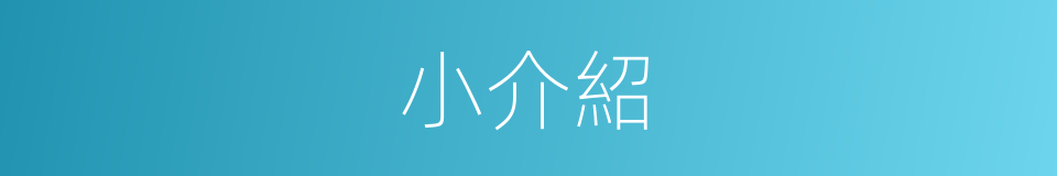 小介紹的同義詞