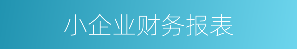 小企业财务报表的同义词