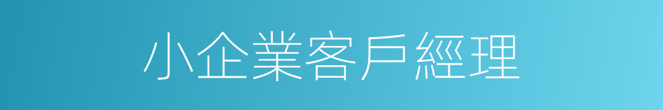 小企業客戶經理的同義詞