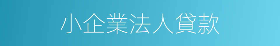 小企業法人貸款的同義詞