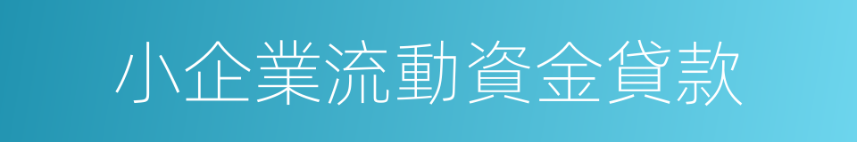 小企業流動資金貸款的同義詞