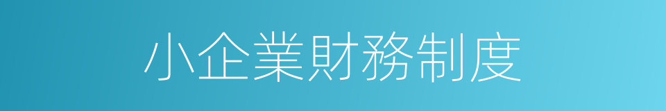 小企業財務制度的同義詞