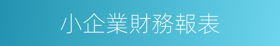 小企業財務報表的同義詞