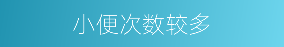 小便次数较多的同义词
