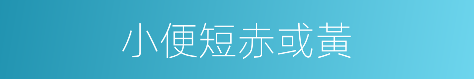 小便短赤或黃的同義詞