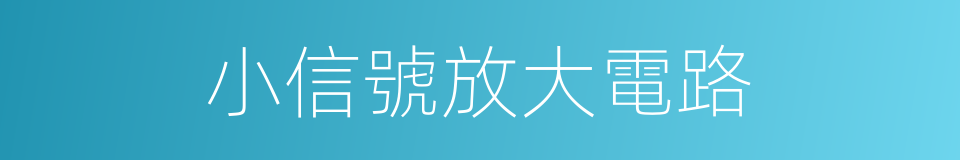 小信號放大電路的同義詞