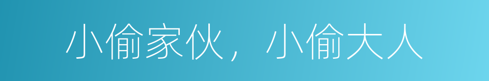 小偷家伙，小偷大人的同义词
