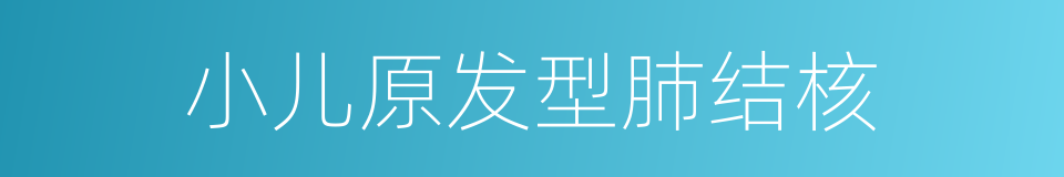 小儿原发型肺结核的同义词