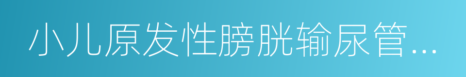 小儿原发性膀胱输尿管反流的同义词