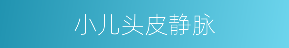 小儿头皮静脉的同义词