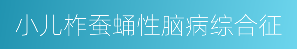 小儿柞蚕蛹性脑病综合征的同义词