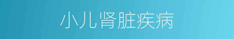 小儿肾脏疾病的同义词