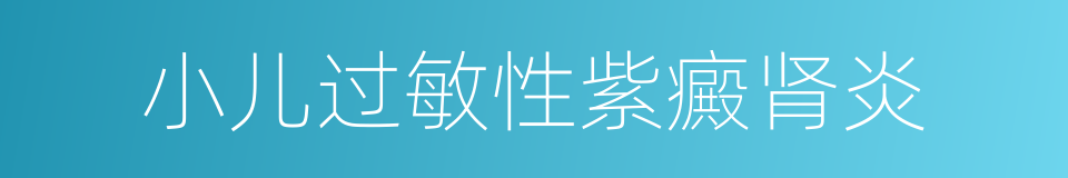 小儿过敏性紫癜肾炎的同义词