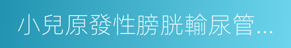 小兒原發性膀胱輸尿管反流的同義詞