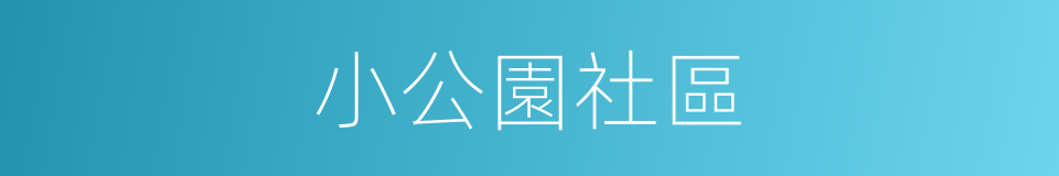 小公園社區的同義詞