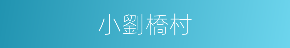 小劉橋村的同義詞