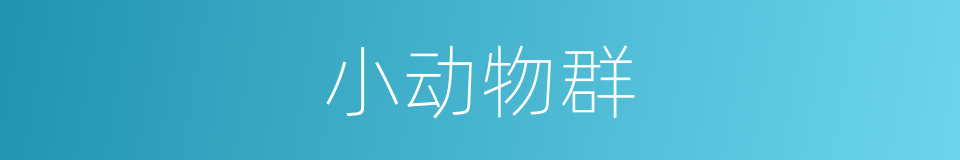 小动物群的意思