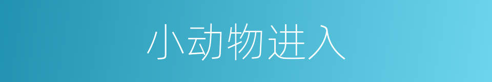 小动物进入的同义词