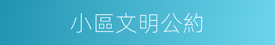 小區文明公約的同義詞