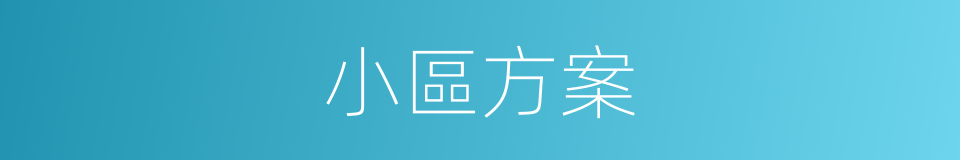 小區方案的同義詞