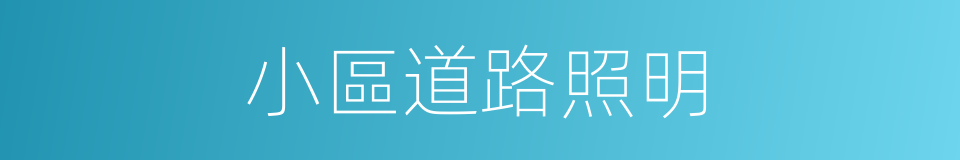 小區道路照明的同義詞