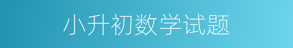 小升初数学试题的同义词