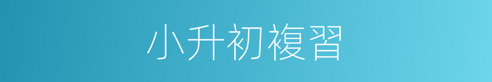 小升初複習的同義詞