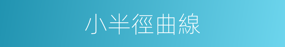 小半徑曲線的同義詞
