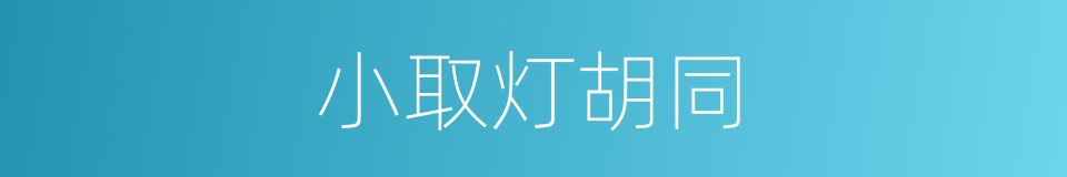 小取灯胡同的同义词