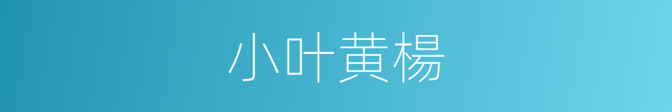 小叶黄楊的同義詞