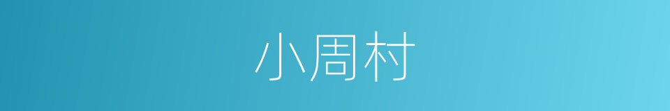 小周村的同义词