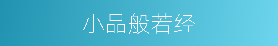 小品般若经的同义词