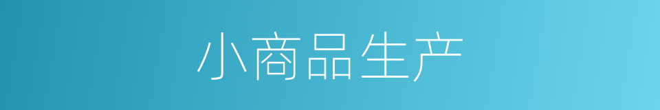 小商品生产的同义词