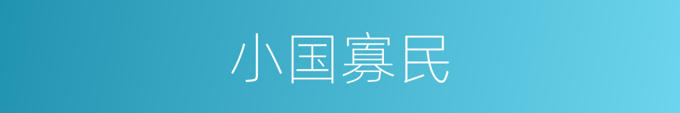 小国寡民的意思