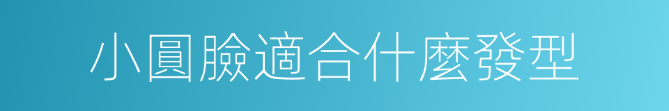 小圓臉適合什麼發型的同義詞