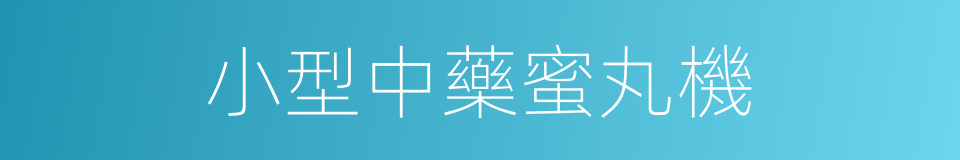 小型中藥蜜丸機的同義詞