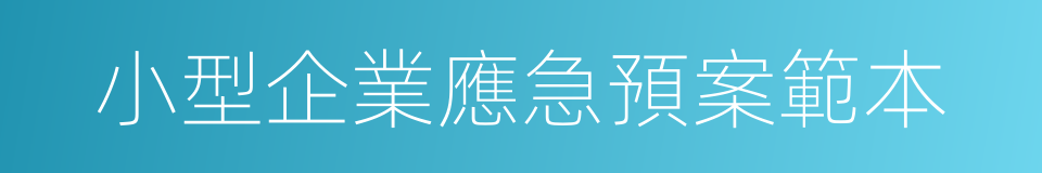 小型企業應急預案範本的同義詞