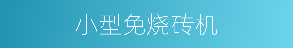 小型免烧砖机的同义词