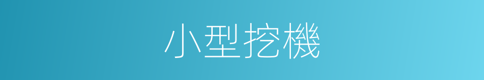 小型挖機的同義詞