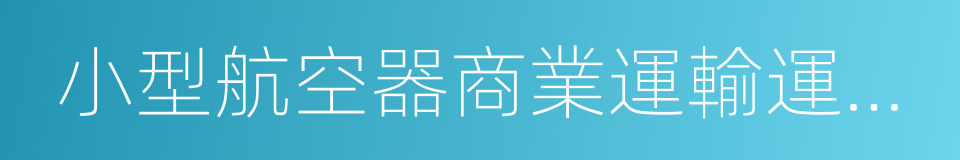 小型航空器商業運輸運營人運行合格審定規則的同義詞