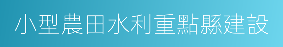 小型農田水利重點縣建設的同義詞