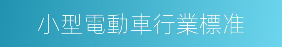 小型電動車行業標准的同義詞