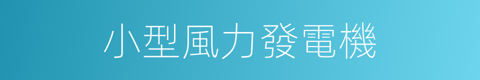 小型風力發電機的同義詞